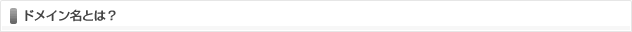 ドメイン名とは？