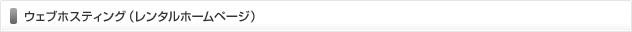 ウェブホスティング(レンタルホームページ)